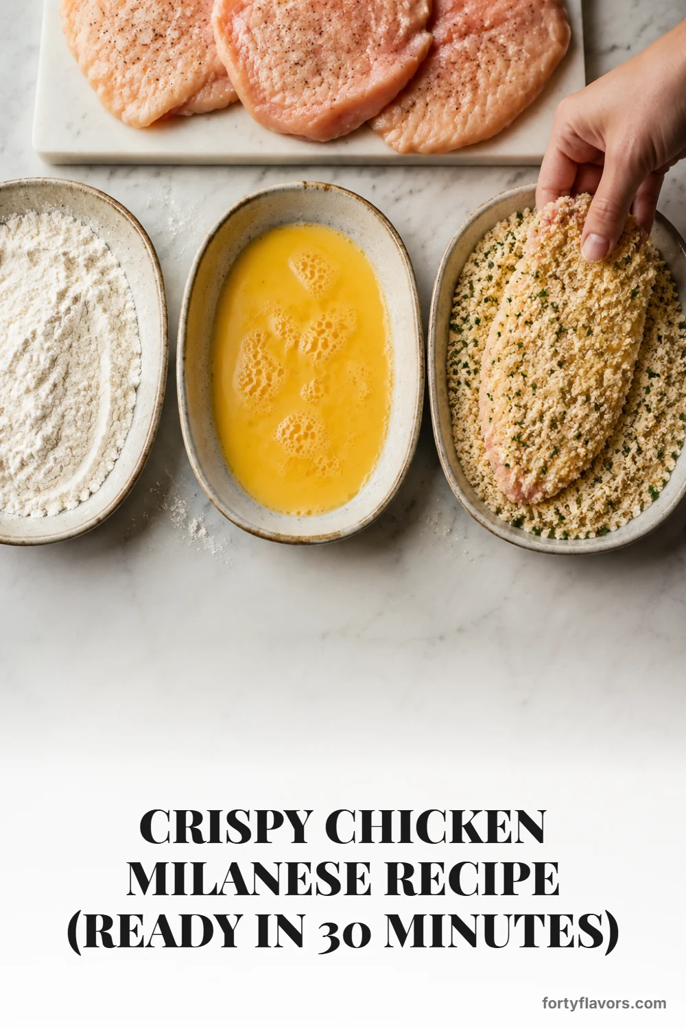 Crispy Chicken Milanese Recipe (Ready in 30 Minutes) – Pinterest pin 4