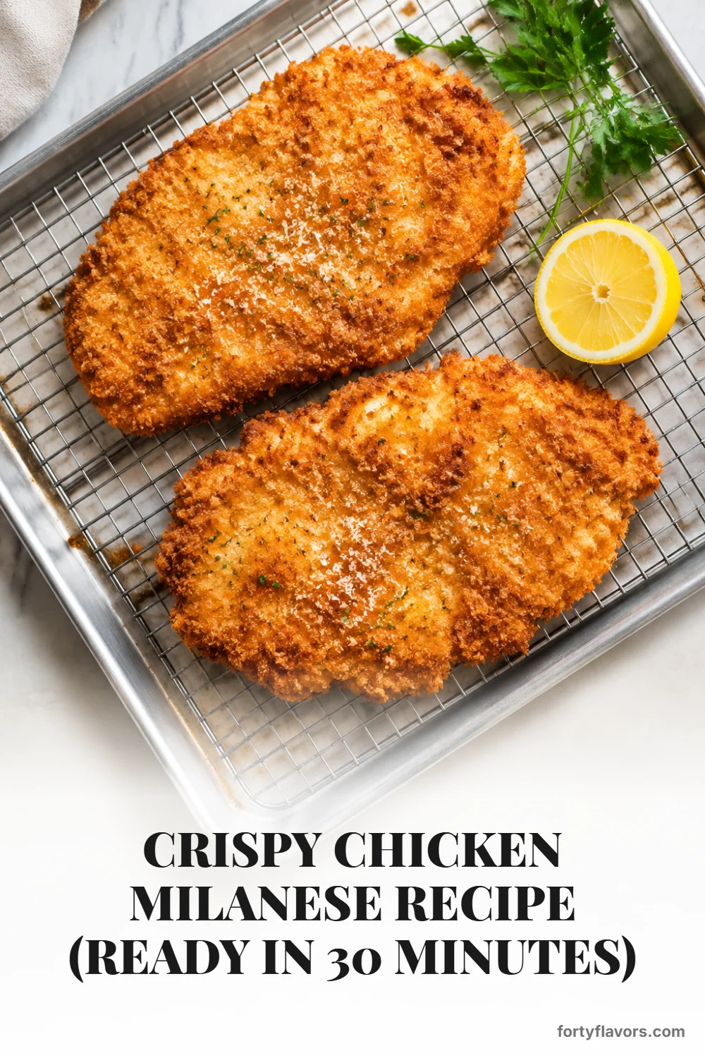Crispy Chicken Milanese Recipe (Ready in 30 Minutes) – Pinterest pin 6