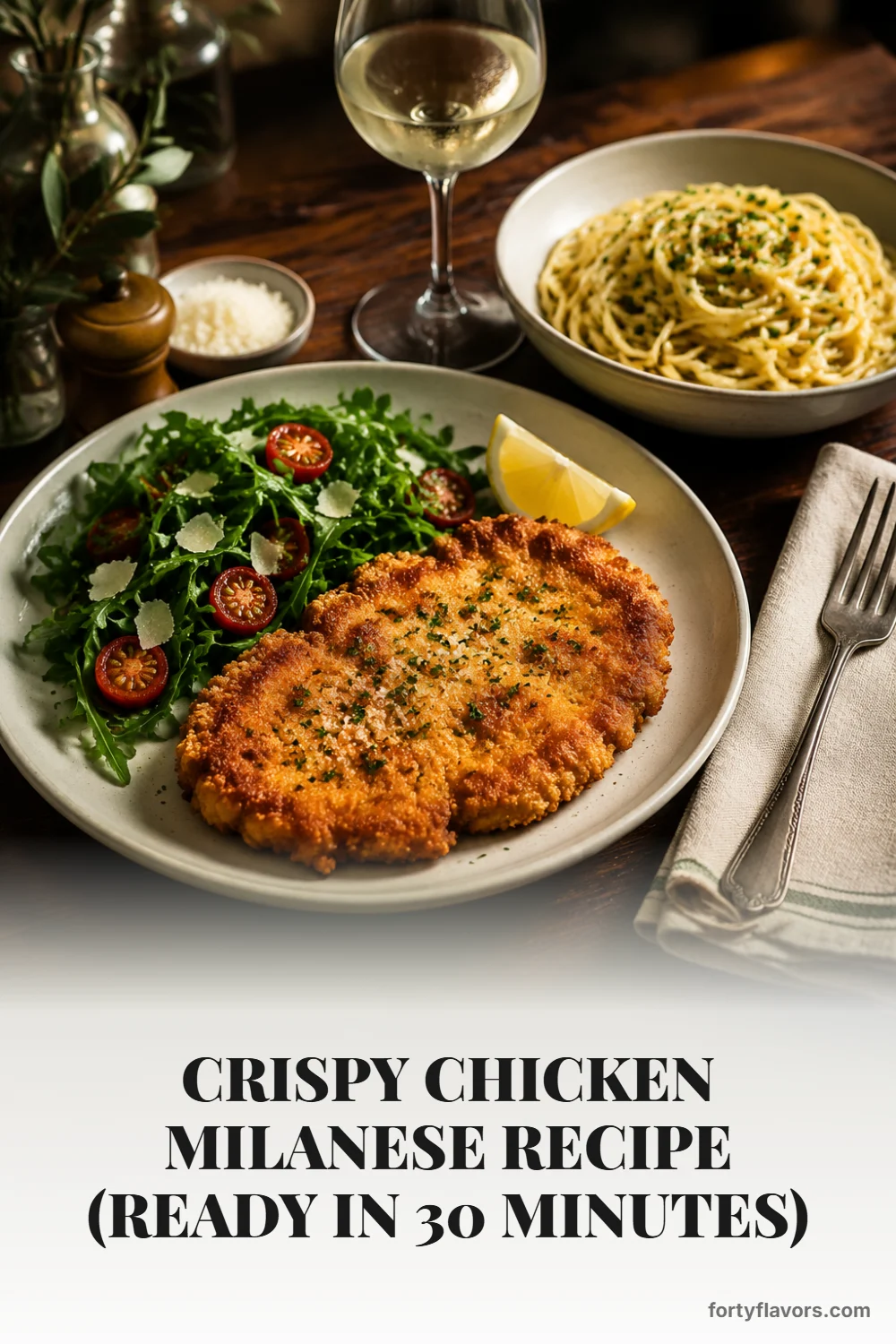 Crispy Chicken Milanese Recipe (Ready in 30 Minutes) – Pinterest pin 8