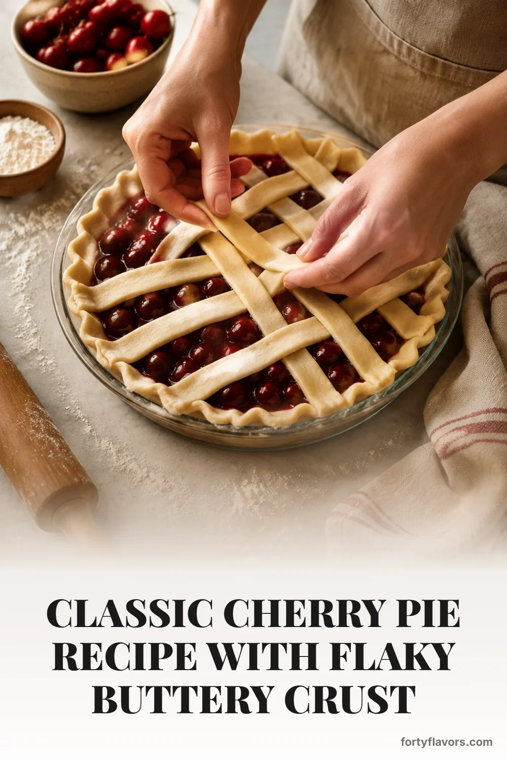 Classic Cherry Pie Recipe with Flaky Buttery Crust – Pinterest pin 5