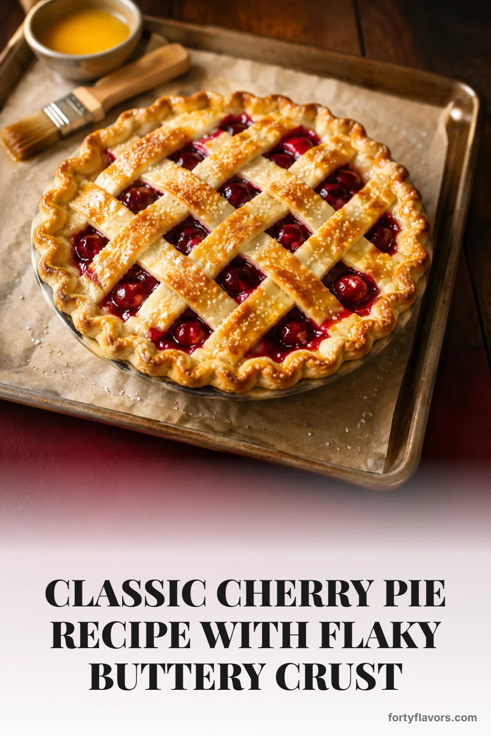 Classic Cherry Pie Recipe with Flaky Buttery Crust – Pinterest pin 6
