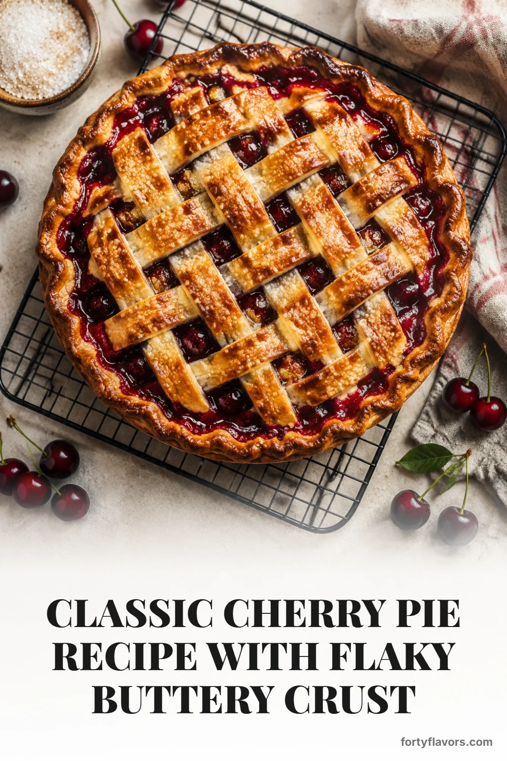 Classic Cherry Pie Recipe with Flaky Buttery Crust – Pinterest pin 7