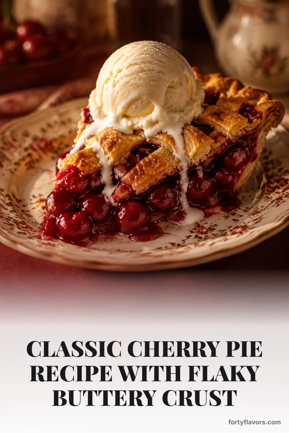 Classic Cherry Pie Recipe with Flaky Buttery Crust – Pinterest pin 8