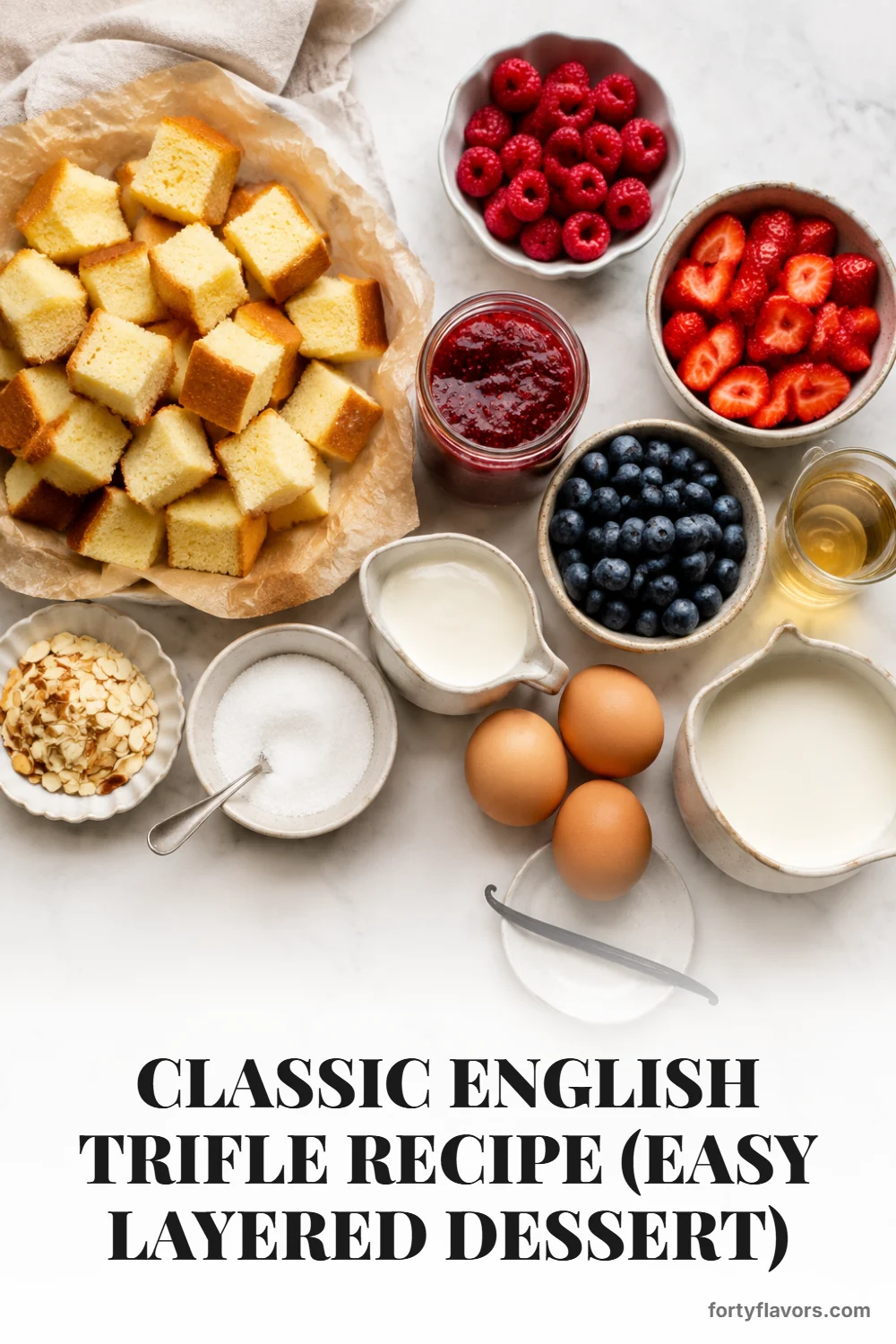 Classic English Trifle Recipe (Easy Layered Dessert) – Pinterest pin 2