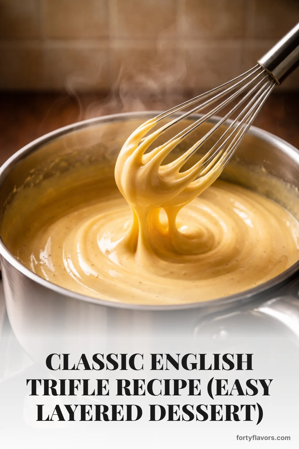 Classic English Trifle Recipe (Easy Layered Dessert) – Pinterest pin 4