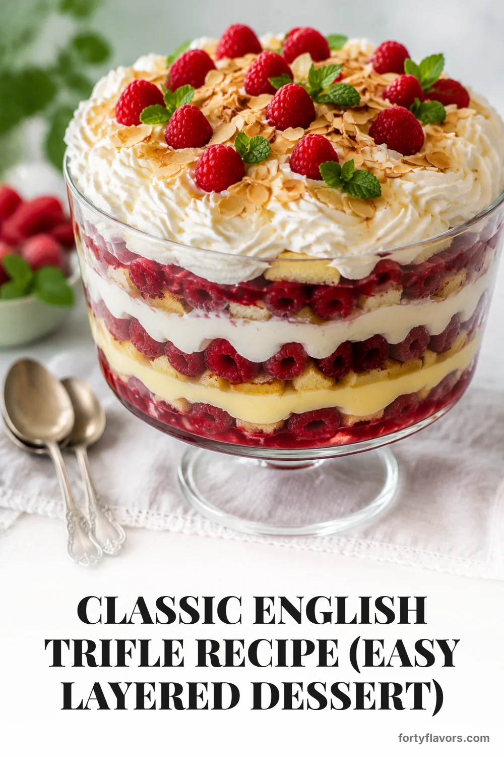 Classic English Trifle Recipe (Easy Layered Dessert) – Pinterest pin 6