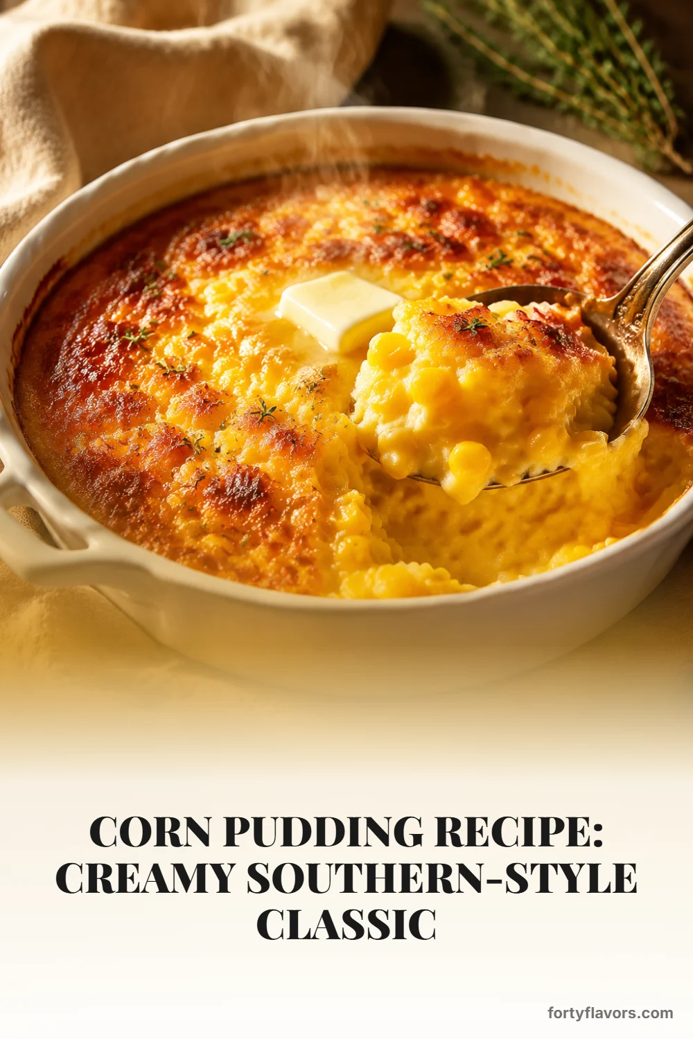 Corn Pudding Recipe: Creamy Southern-Style Classic – Pinterest pin 1