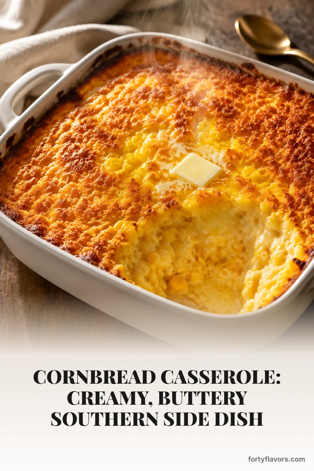 Cornbread Casserole: Creamy, Buttery Southern Side Dish – Pinterest pin 1
