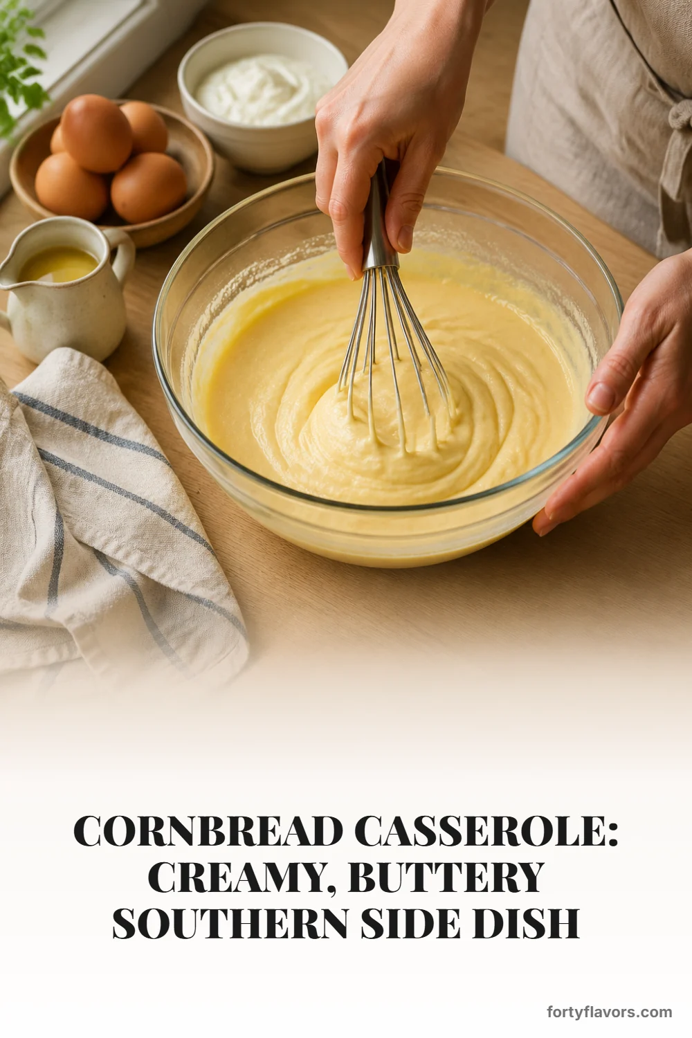 Cornbread Casserole: Creamy, Buttery Southern Side Dish – Pinterest pin 3