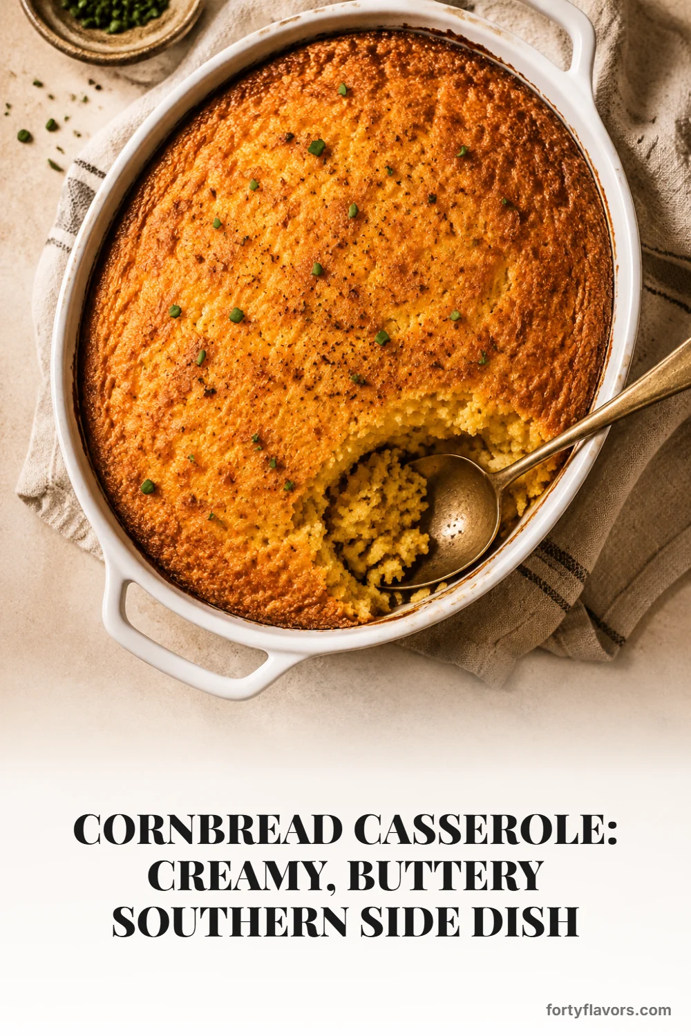 Cornbread Casserole: Creamy, Buttery Southern Side Dish – Pinterest pin 6