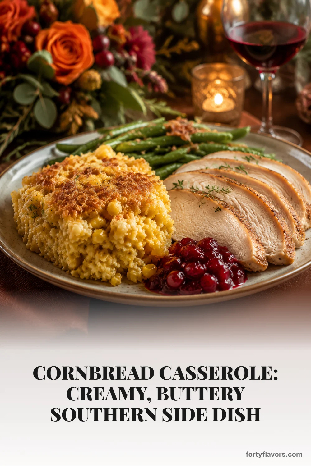 Cornbread Casserole: Creamy, Buttery Southern Side Dish – Pinterest pin 8