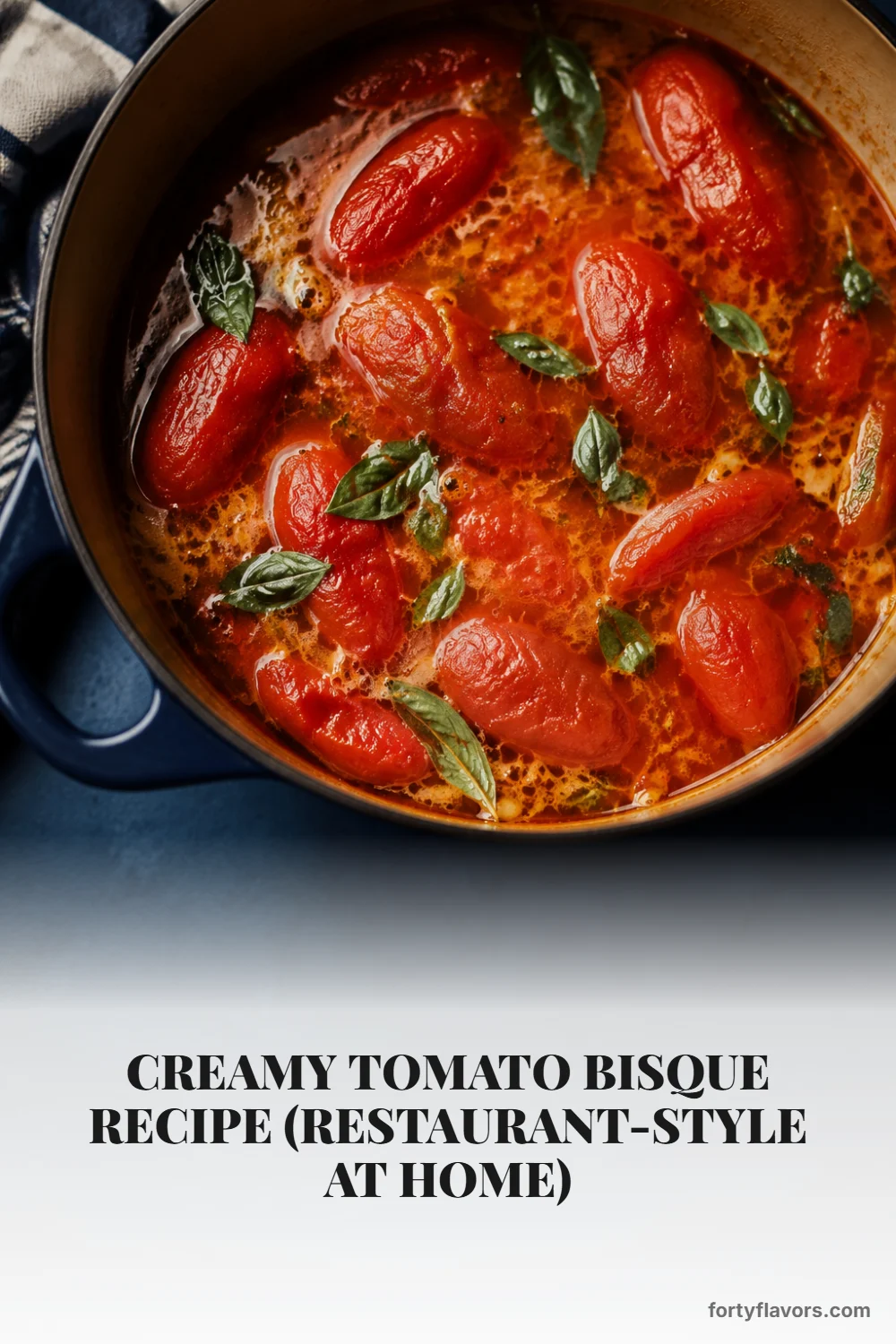 Creamy Tomato Bisque Recipe (Restaurant-Style at Home) – Pinterest pin 5