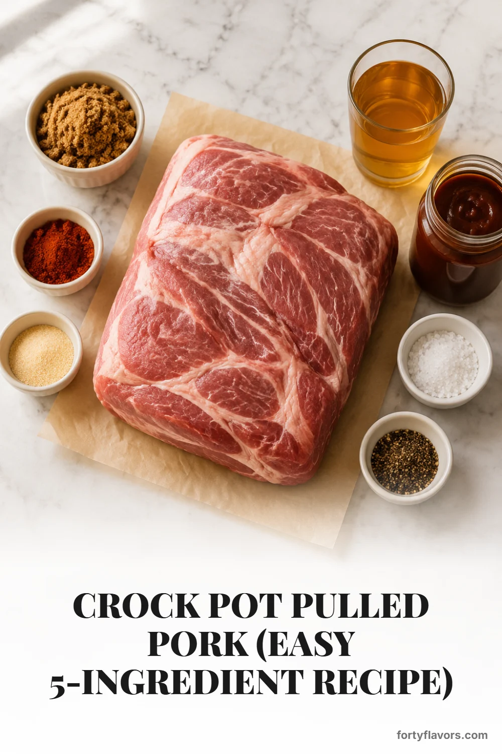 Crock Pot Pulled Pork (Easy 5-Ingredient Recipe) – Pinterest pin 2