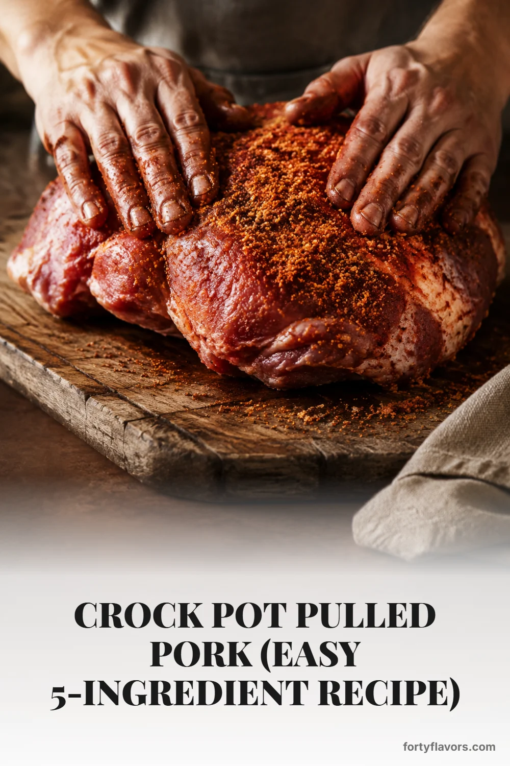 Crock Pot Pulled Pork (Easy 5-Ingredient Recipe) – Pinterest pin 3