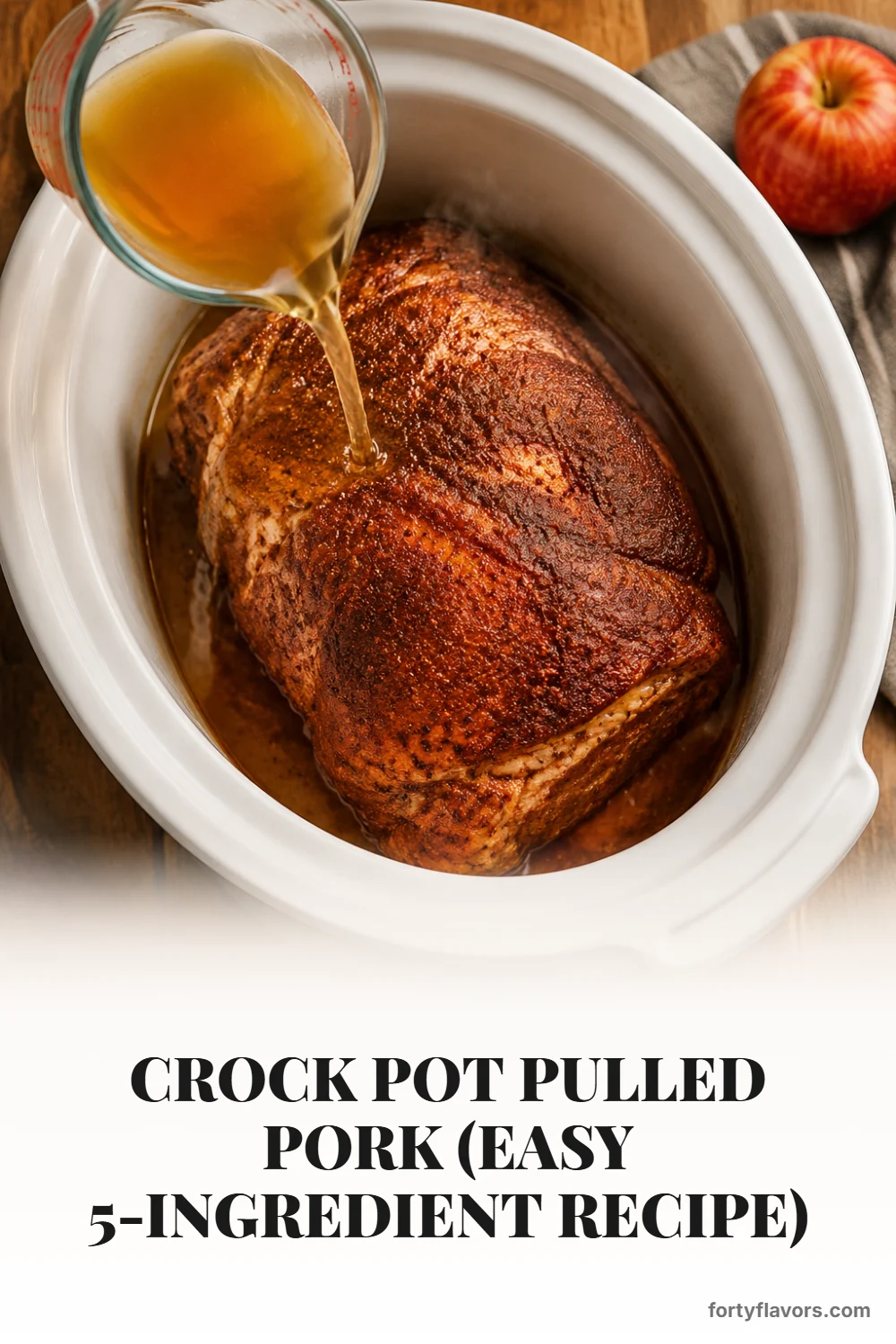 Crock Pot Pulled Pork (Easy 5-Ingredient Recipe) – Pinterest pin 4