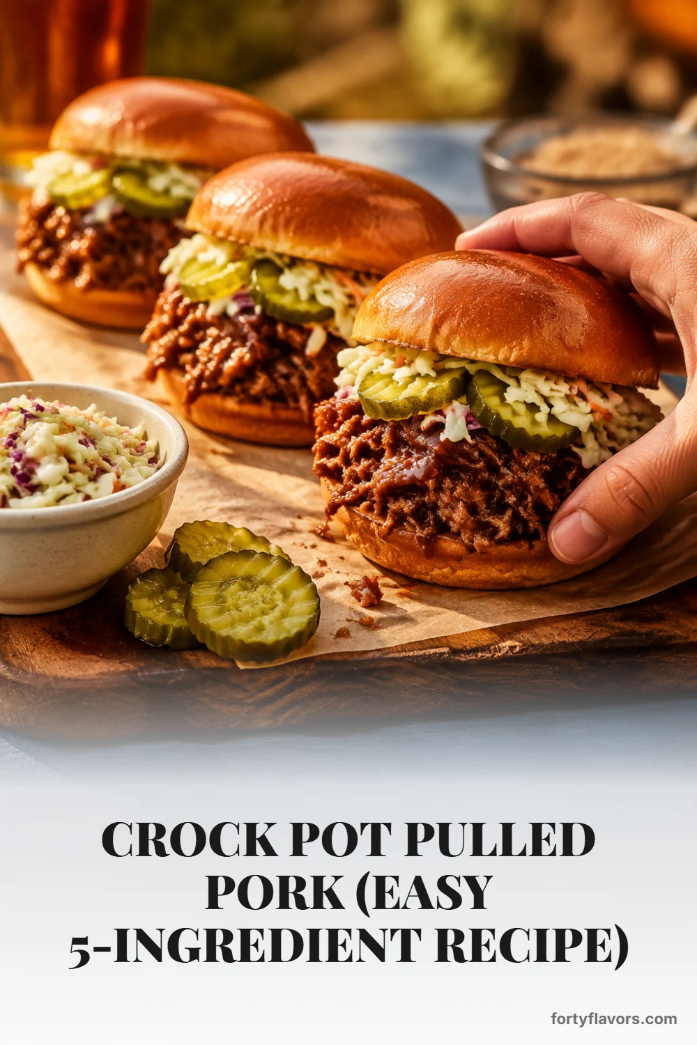 Crock Pot Pulled Pork (Easy 5-Ingredient Recipe) – Pinterest pin 8