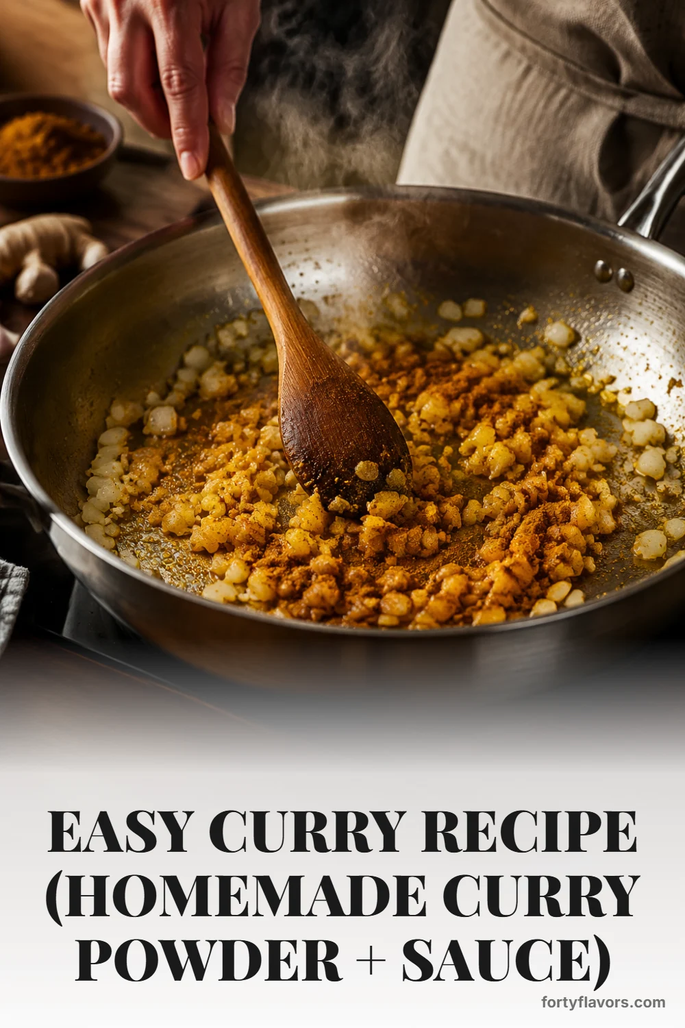 Easy Curry Recipe (Homemade Curry Powder + Sauce) – Pinterest pin 4