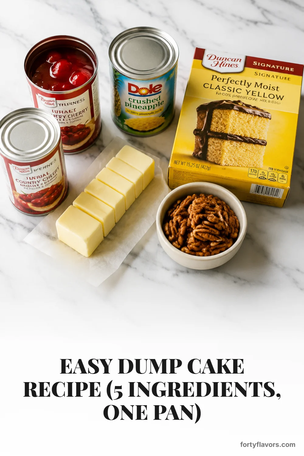 Easy Dump Cake Recipe (5 Ingredients, One Pan) – Pinterest pin 2