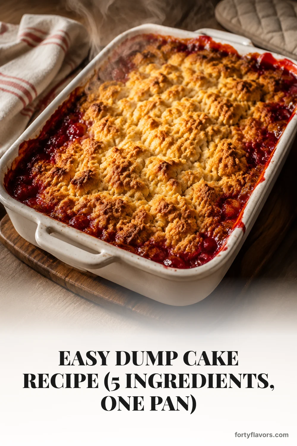 Easy Dump Cake Recipe (5 Ingredients, One Pan) – Pinterest pin 6