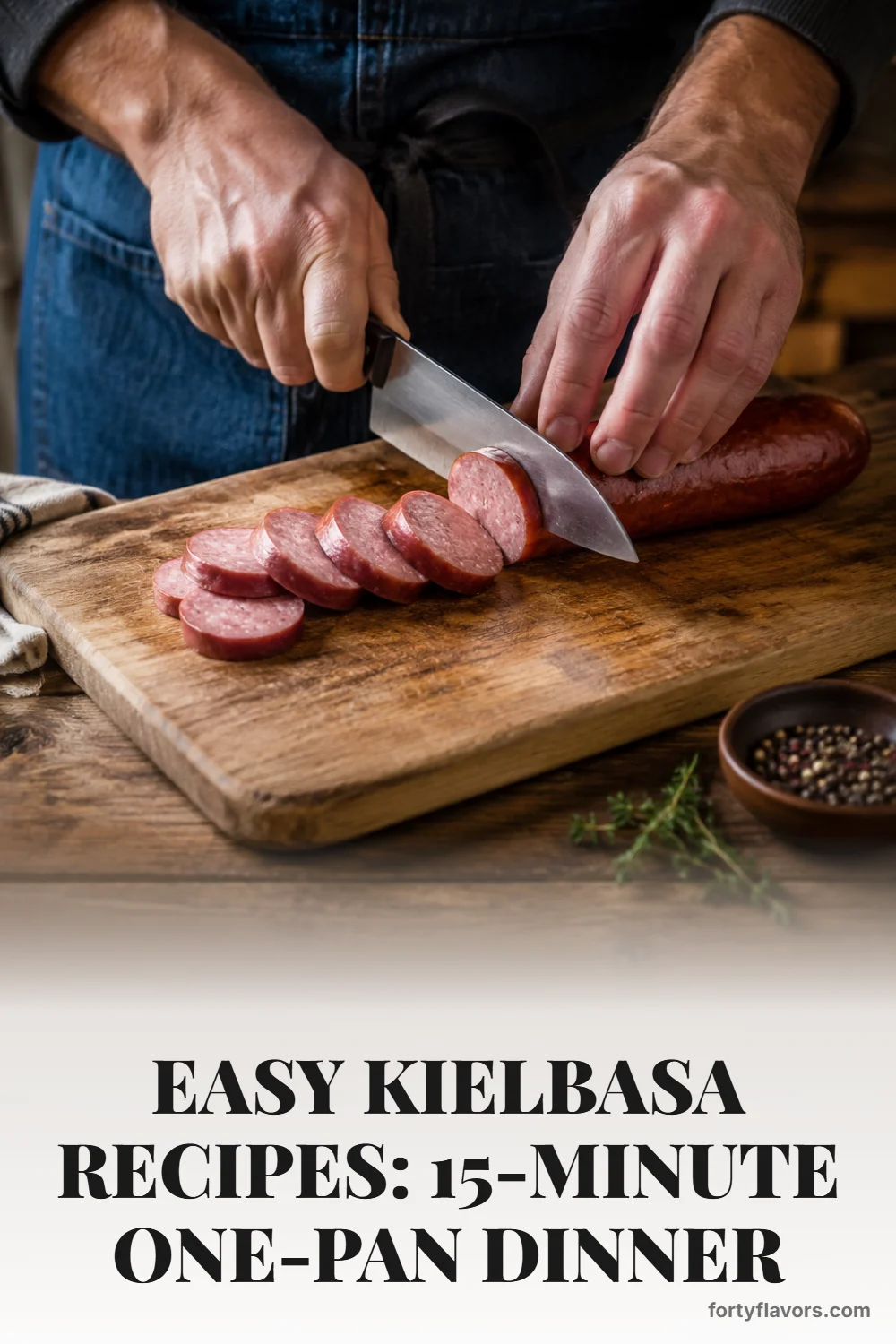 Easy Kielbasa Recipes: 15-Minute One-Pan Dinner – Pinterest pin 3