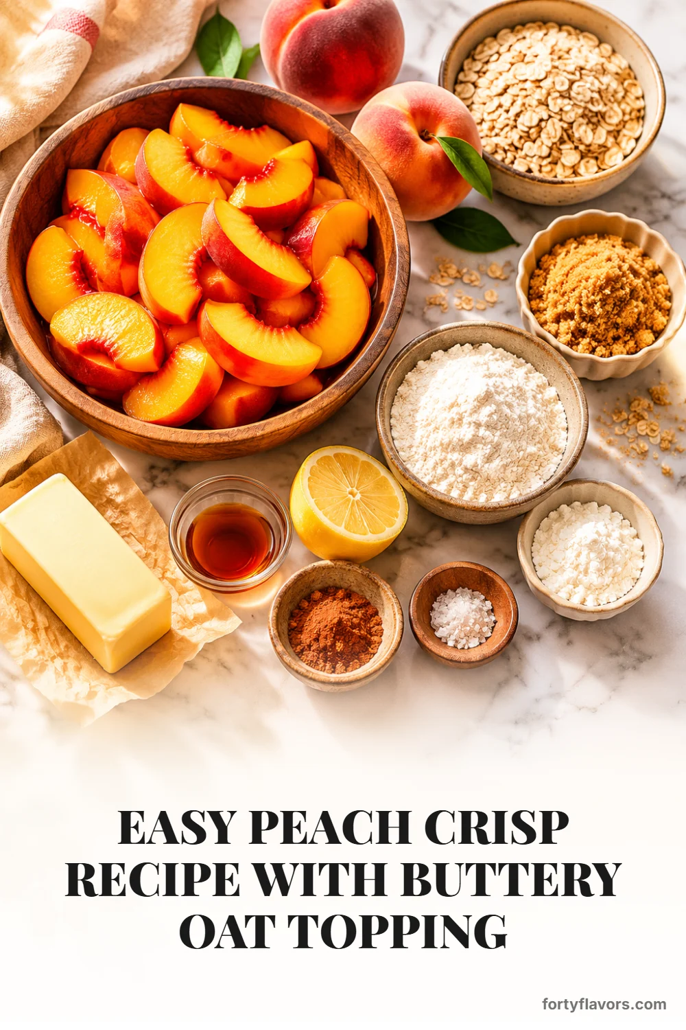 Easy Peach Crisp Recipe with Buttery Oat Topping – Pinterest pin 2