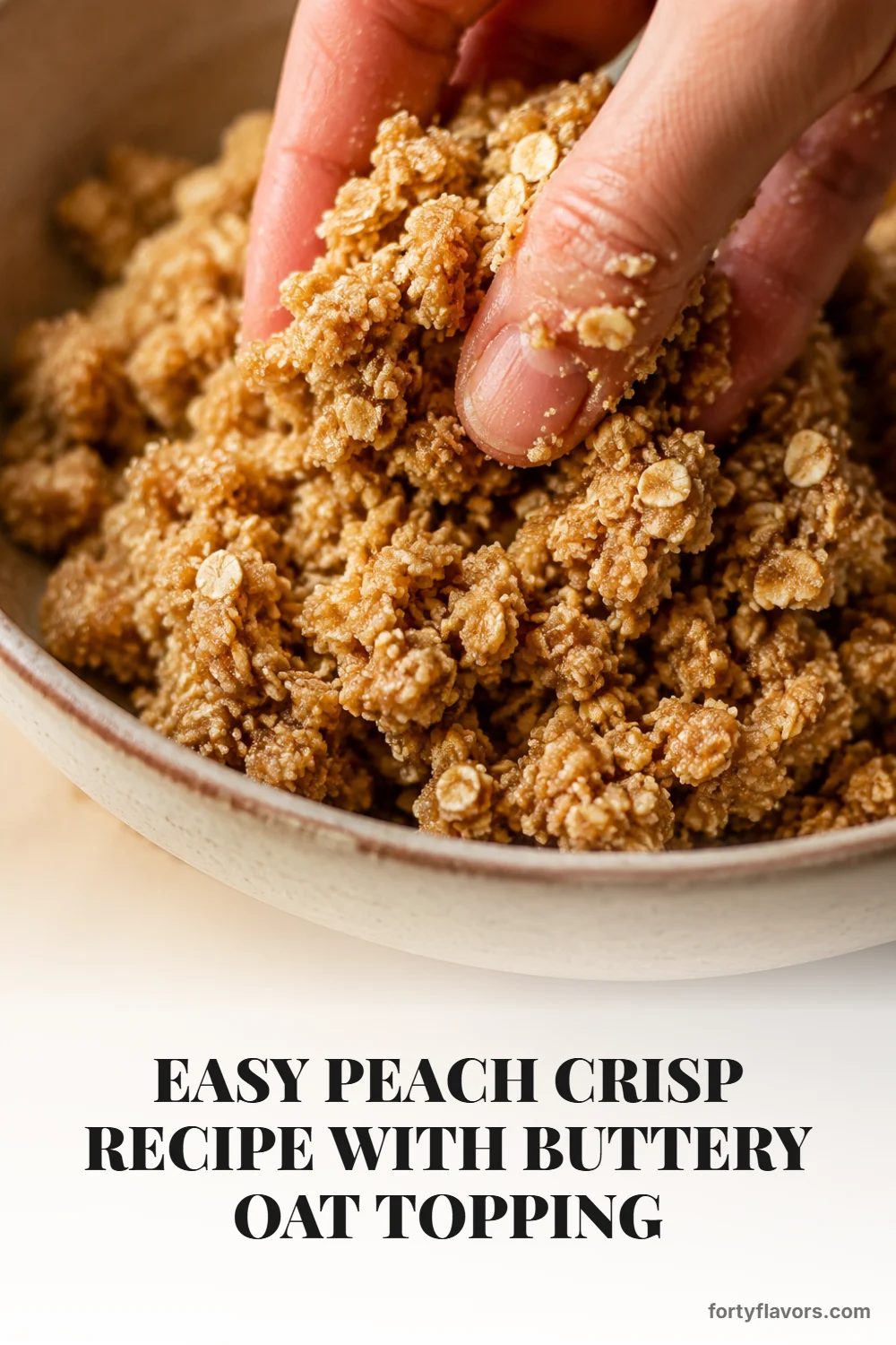 Easy Peach Crisp Recipe with Buttery Oat Topping – Pinterest pin 5