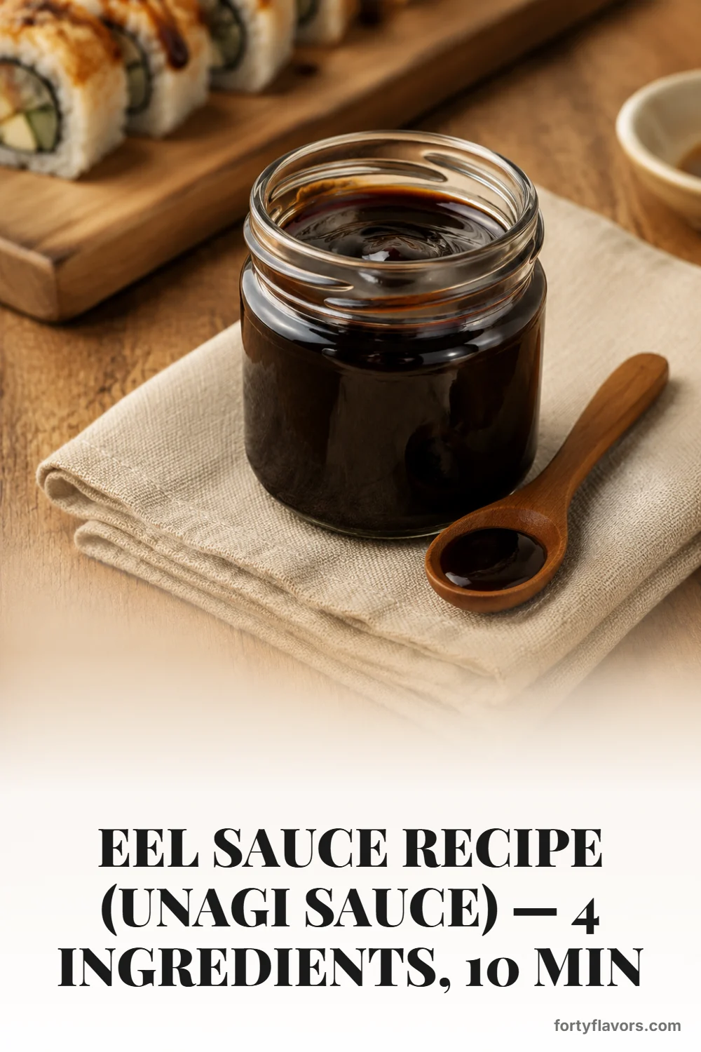 Eel Sauce Recipe (Unagi Sauce) — 4 Ingredients, 10 Min – Pinterest pin 6