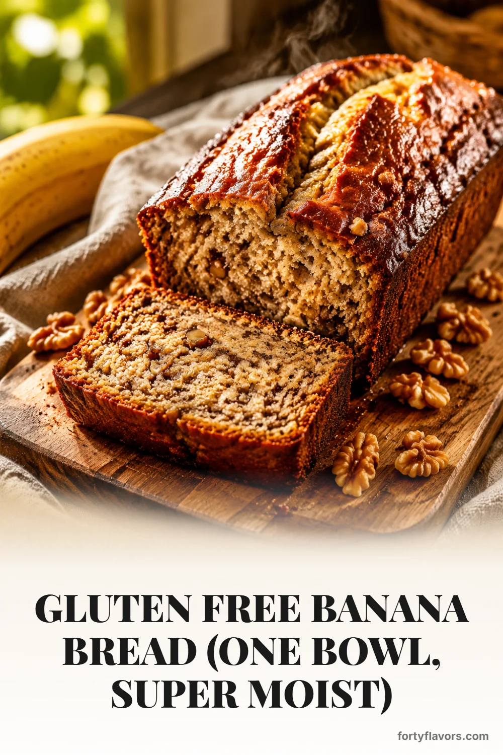 Gluten Free Banana Bread (One Bowl, Super Moist) – Pinterest pin 1