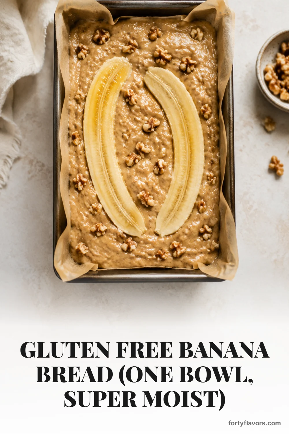 Gluten Free Banana Bread (One Bowl, Super Moist) – Pinterest pin 5