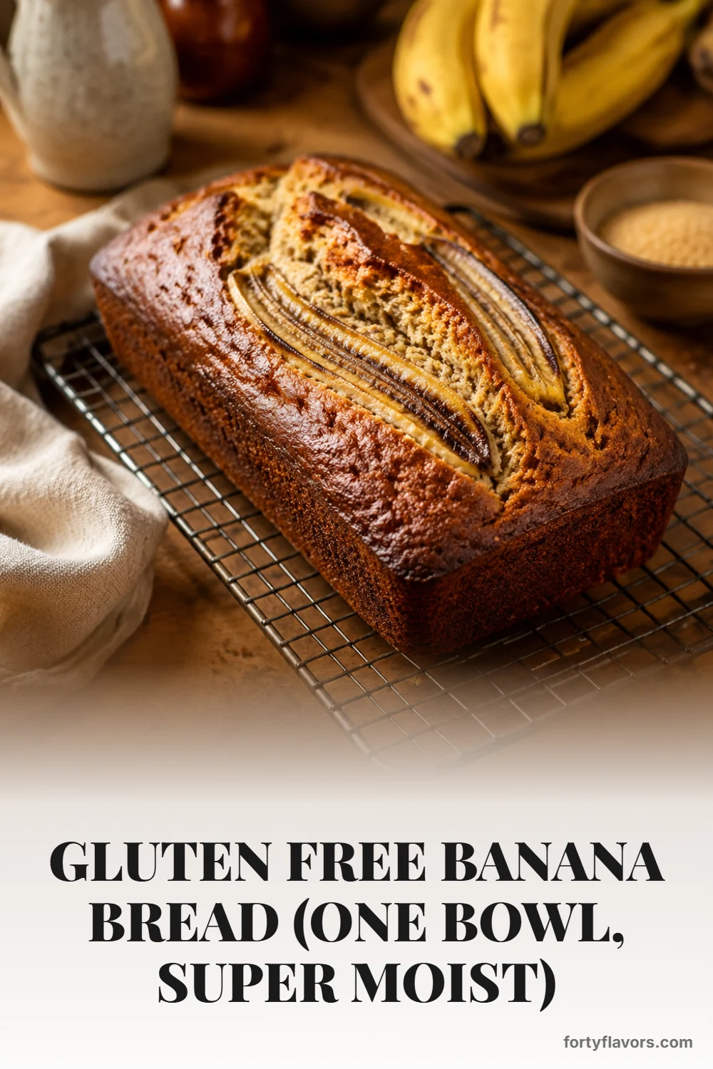 Gluten Free Banana Bread (One Bowl, Super Moist) – Pinterest pin 6