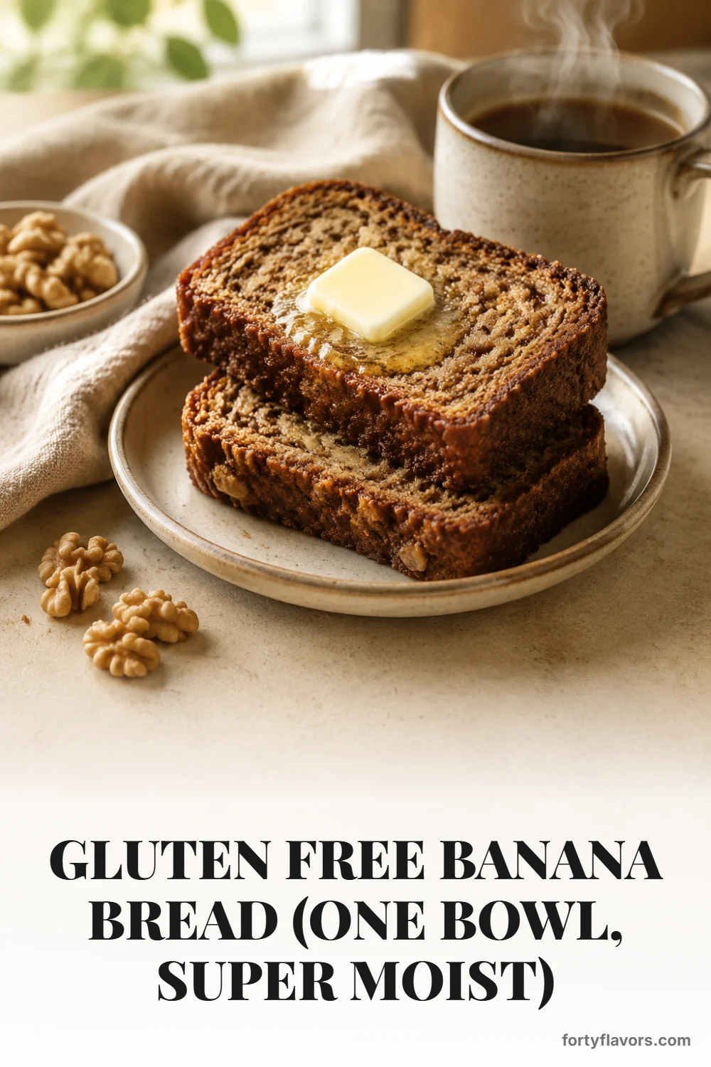 Gluten Free Banana Bread (One Bowl, Super Moist) – Pinterest pin 8
