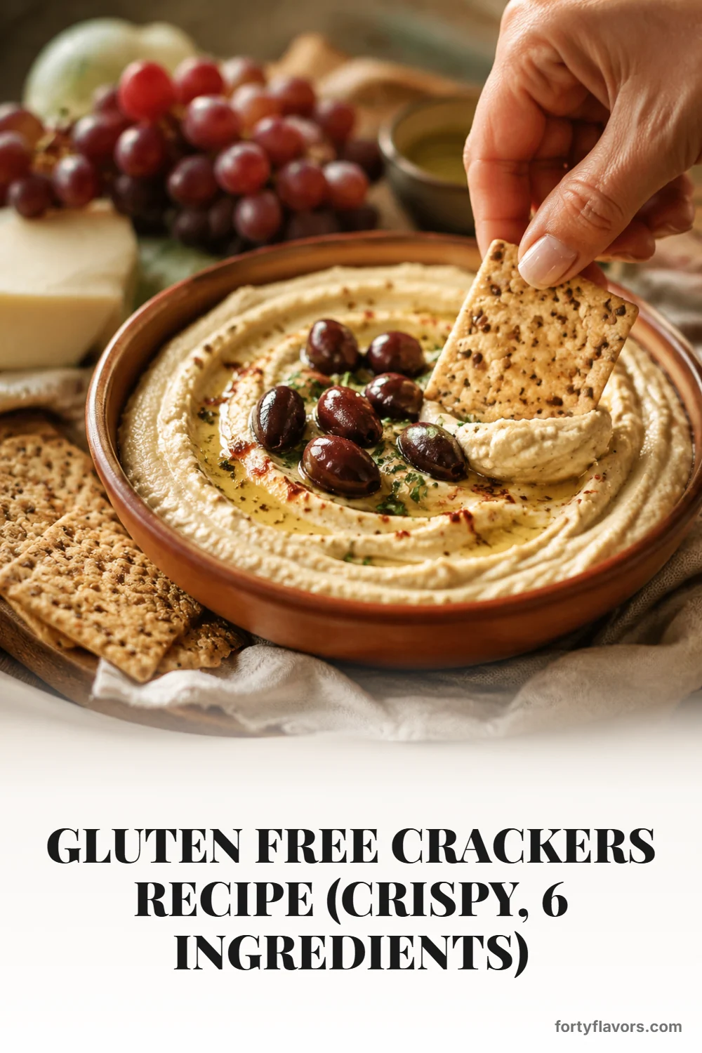 Gluten Free Crackers Recipe (Crispy, 6 Ingredients) – Pinterest pin 7