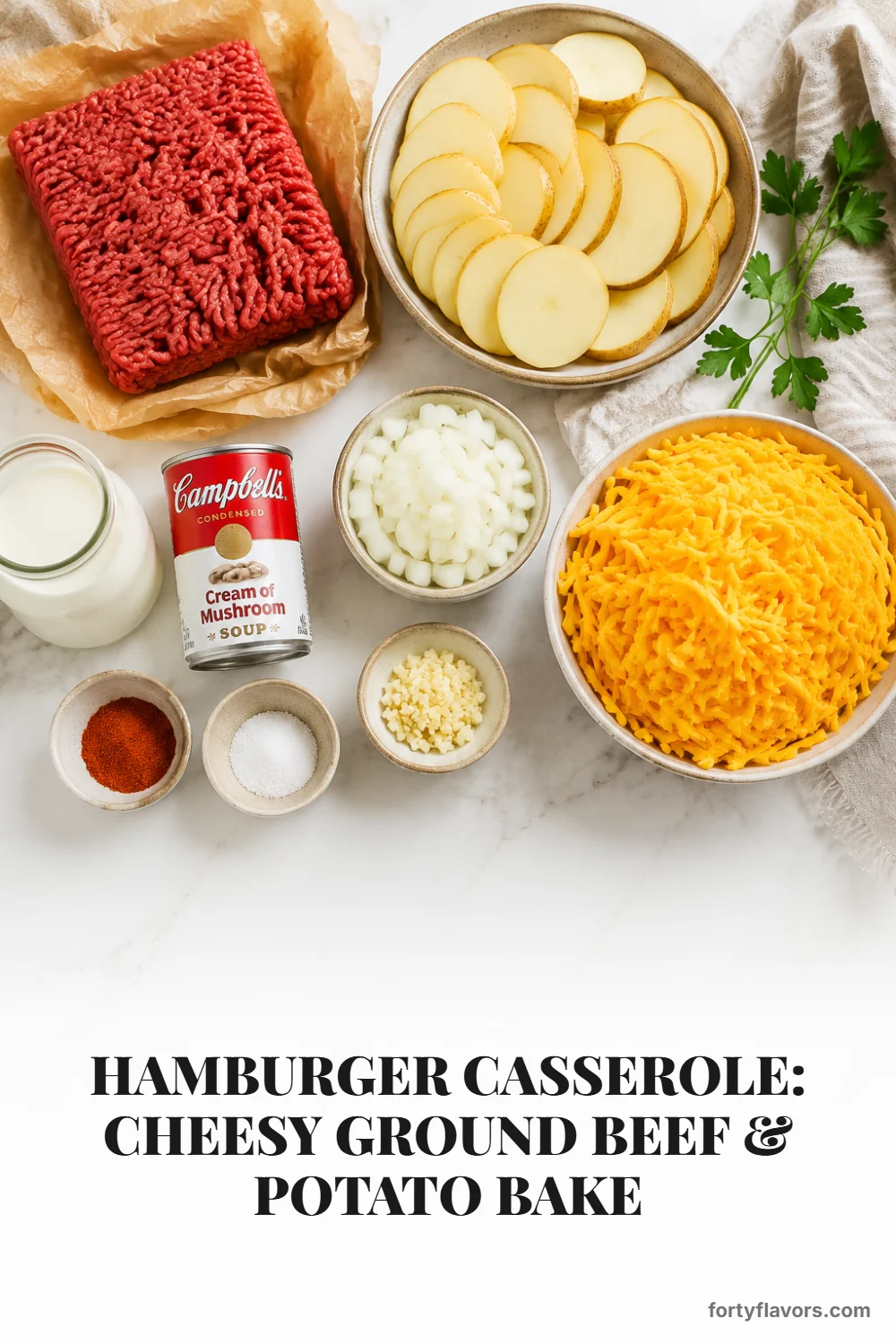 Hamburger Casserole: Cheesy Ground Beef & Potato Bake – Pinterest pin 2