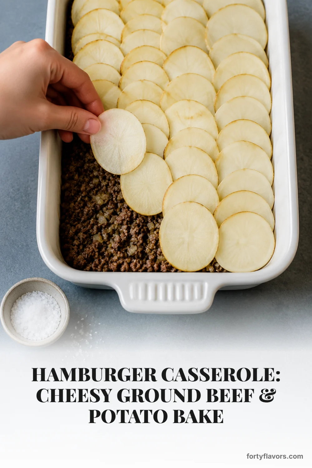 Hamburger Casserole: Cheesy Ground Beef & Potato Bake – Pinterest pin 4