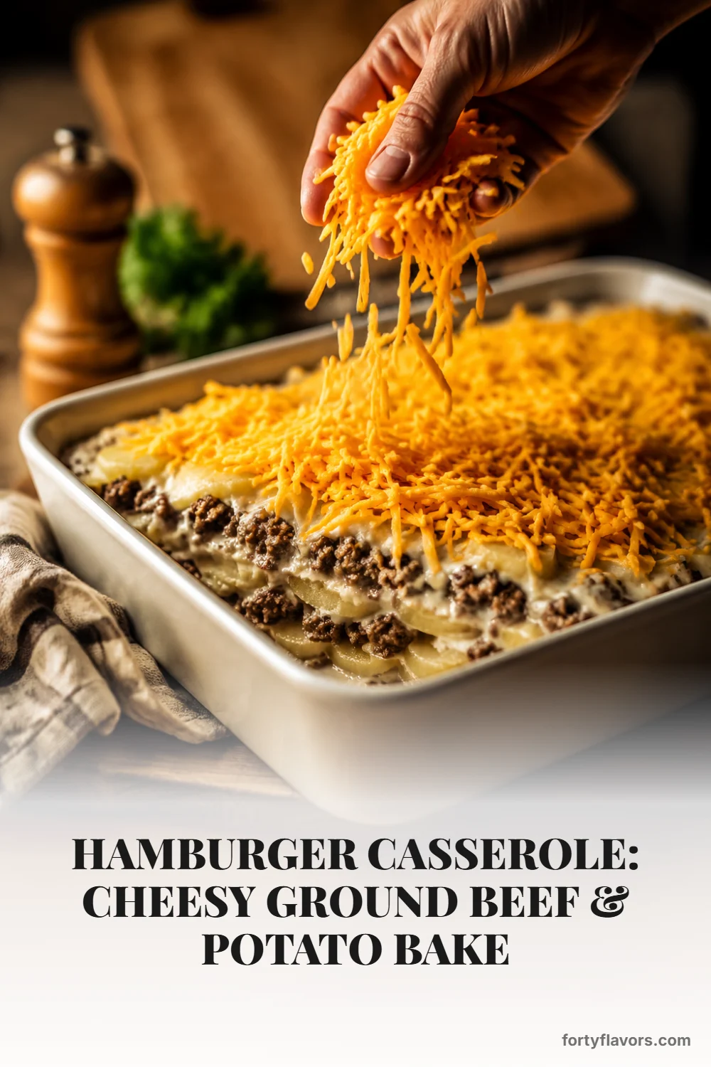 Hamburger Casserole: Cheesy Ground Beef & Potato Bake – Pinterest pin 6
