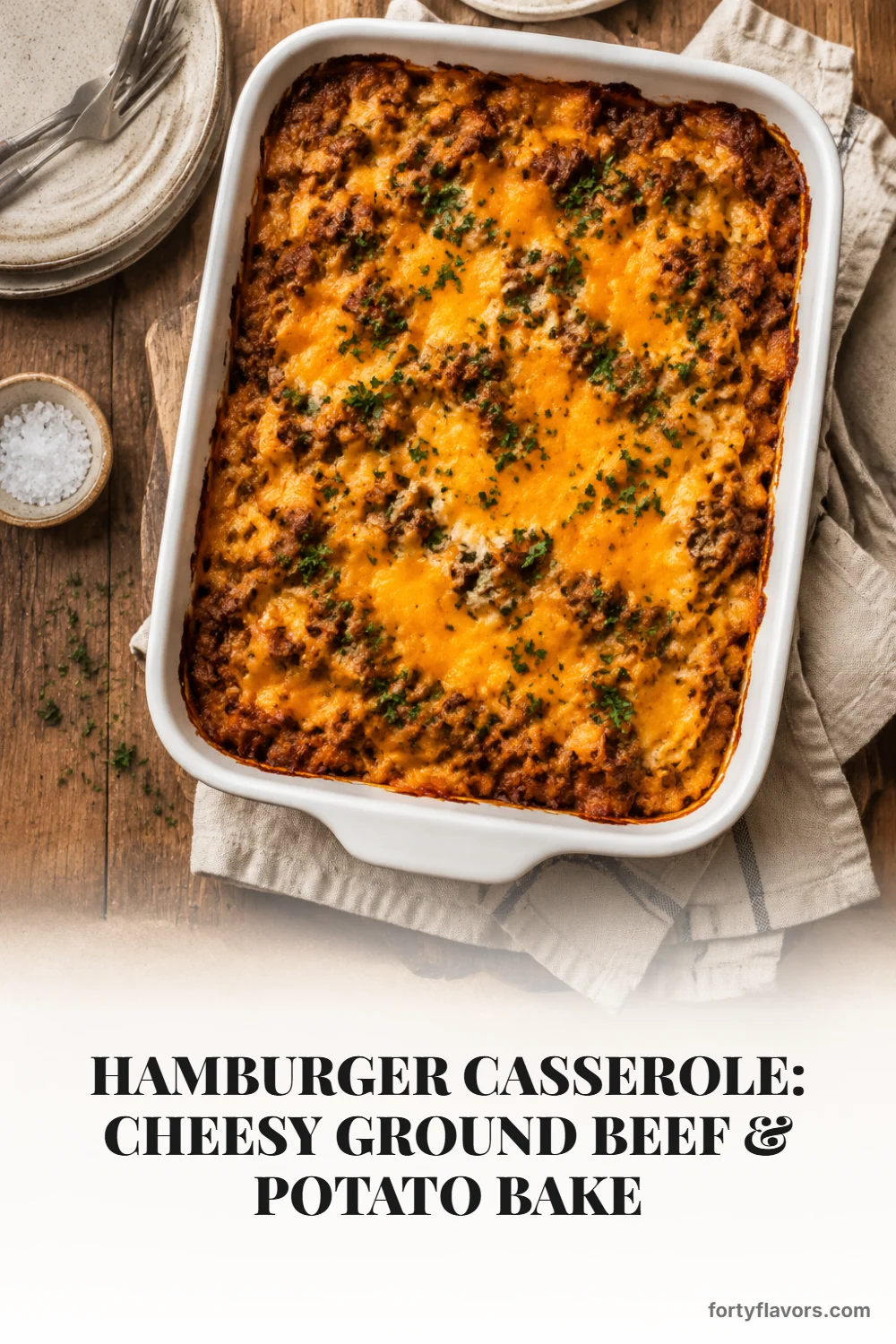 Hamburger Casserole: Cheesy Ground Beef & Potato Bake – Pinterest pin 7