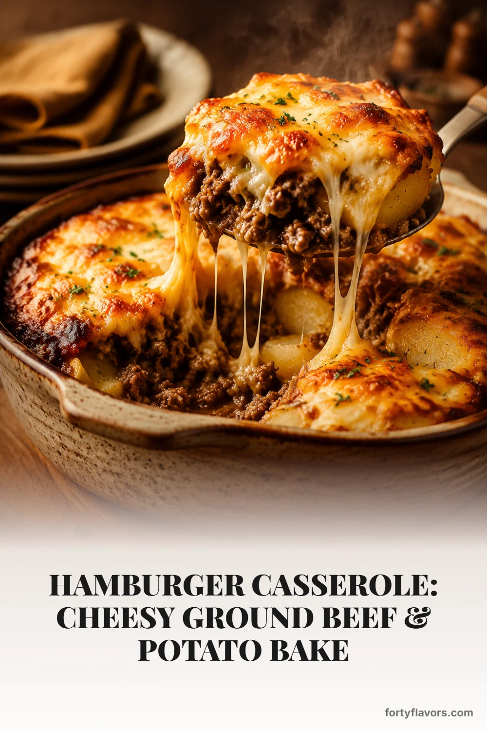 Hamburger Casserole: Cheesy Ground Beef & Potato Bake – Pinterest pin 8