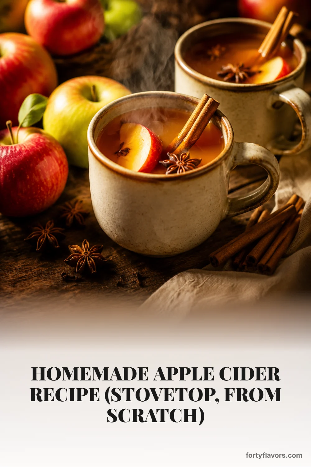 Homemade Apple Cider Recipe (Stovetop, From Scratch) – Pinterest pin 1