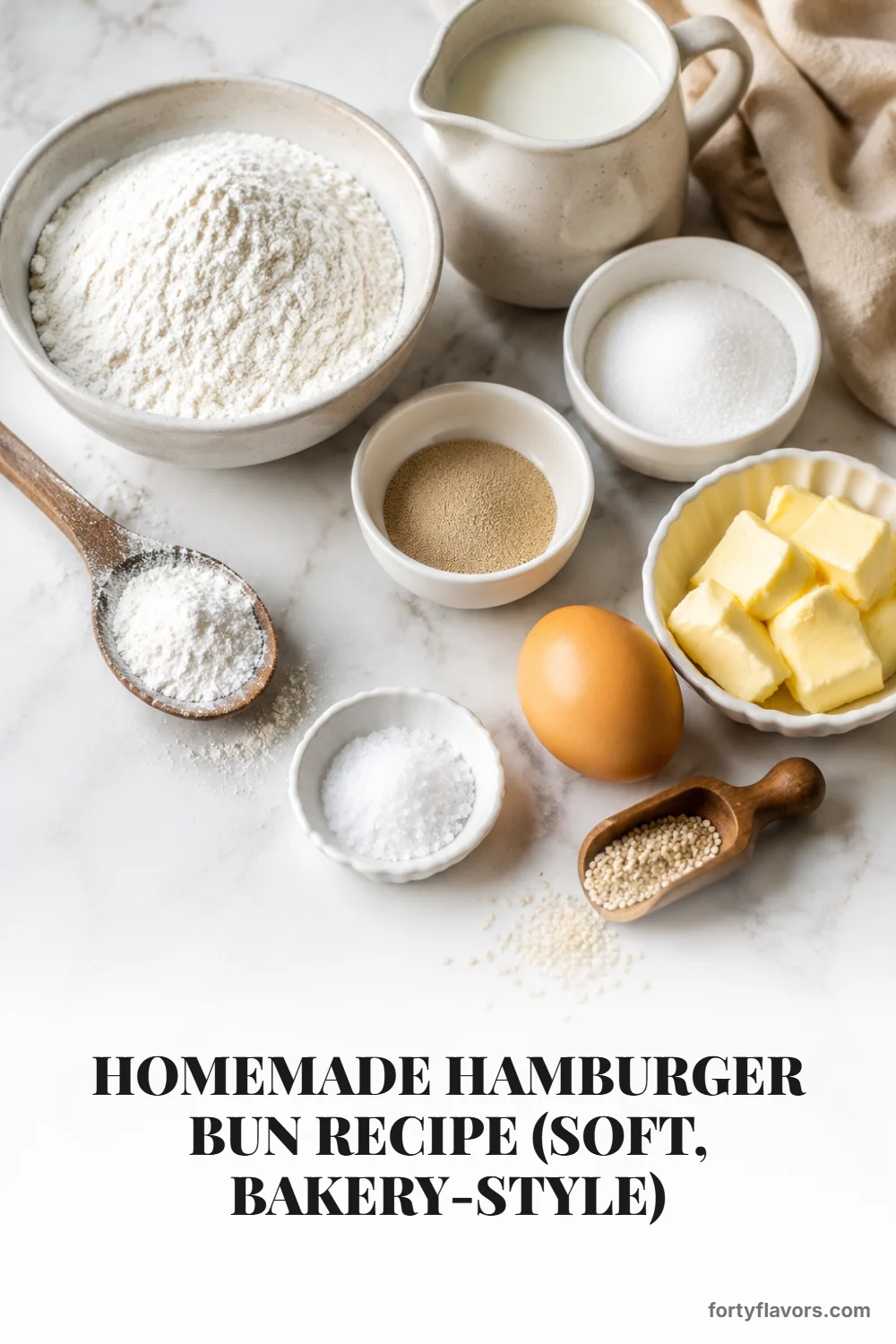 Homemade Hamburger Bun Recipe (Soft, Bakery-Style) – Pinterest pin 2
