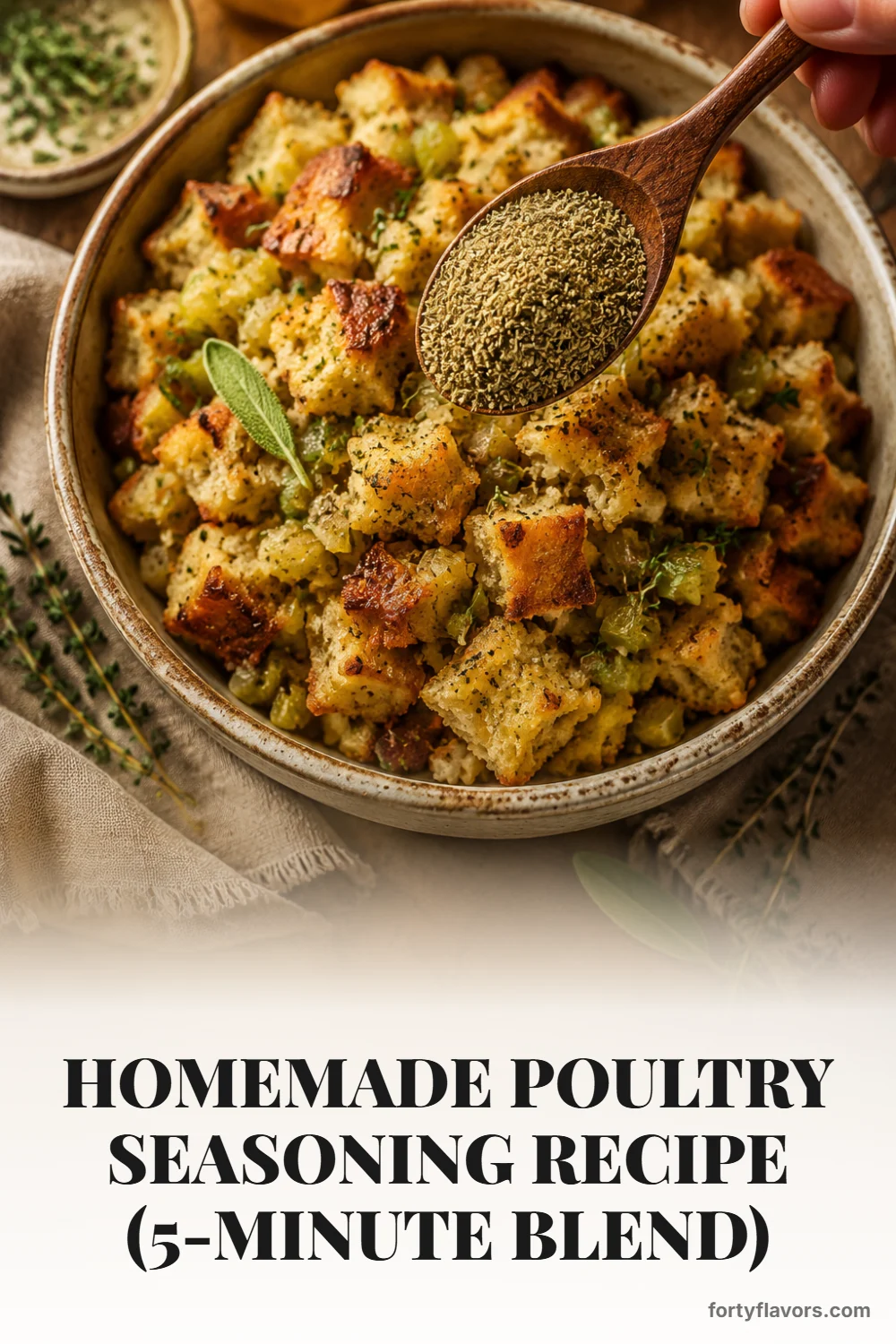 Homemade Poultry Seasoning Recipe (5-Minute Blend) – Pinterest pin 7