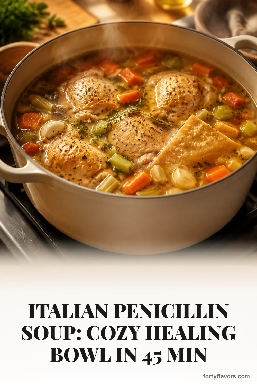 Italian Penicillin Soup: Cozy Healing Bowl in 45 Min – Pinterest pin 4