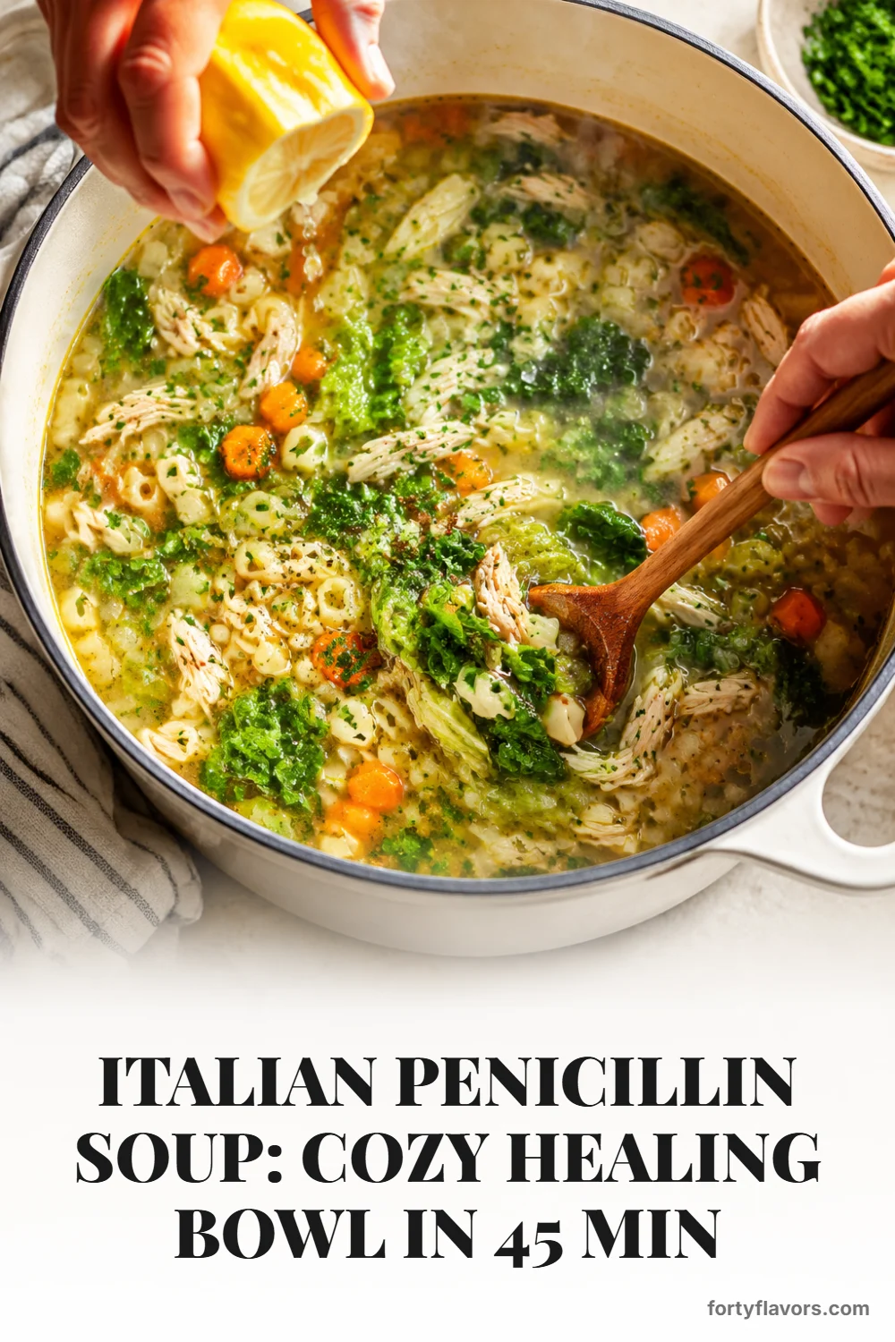 Italian Penicillin Soup: Cozy Healing Bowl in 45 Min – Pinterest pin 6
