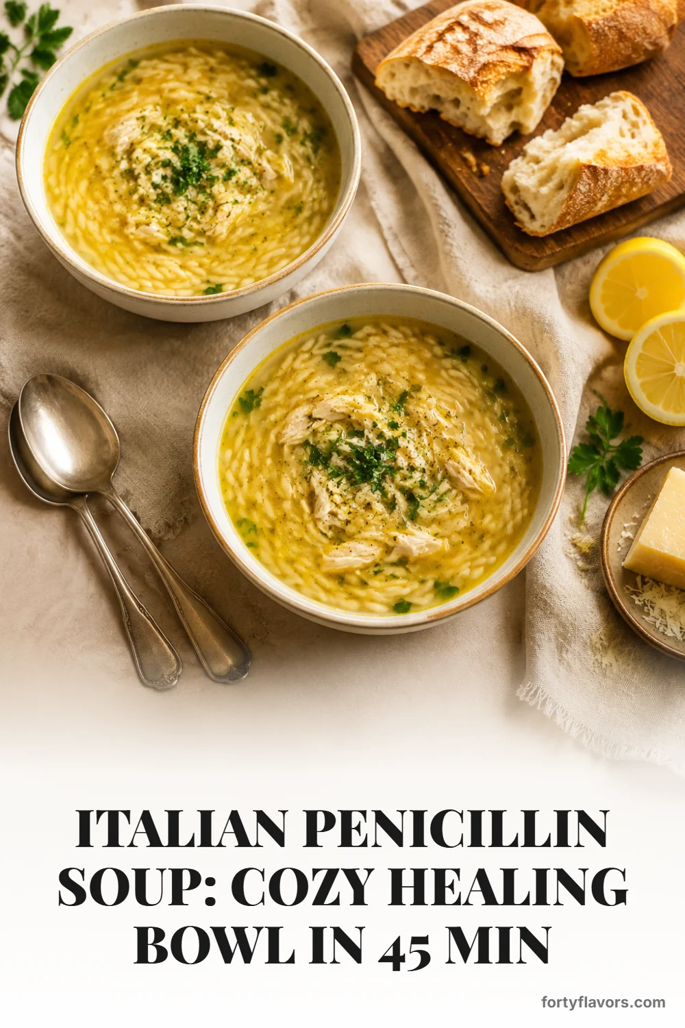 Italian Penicillin Soup: Cozy Healing Bowl in 45 Min – Pinterest pin 7
