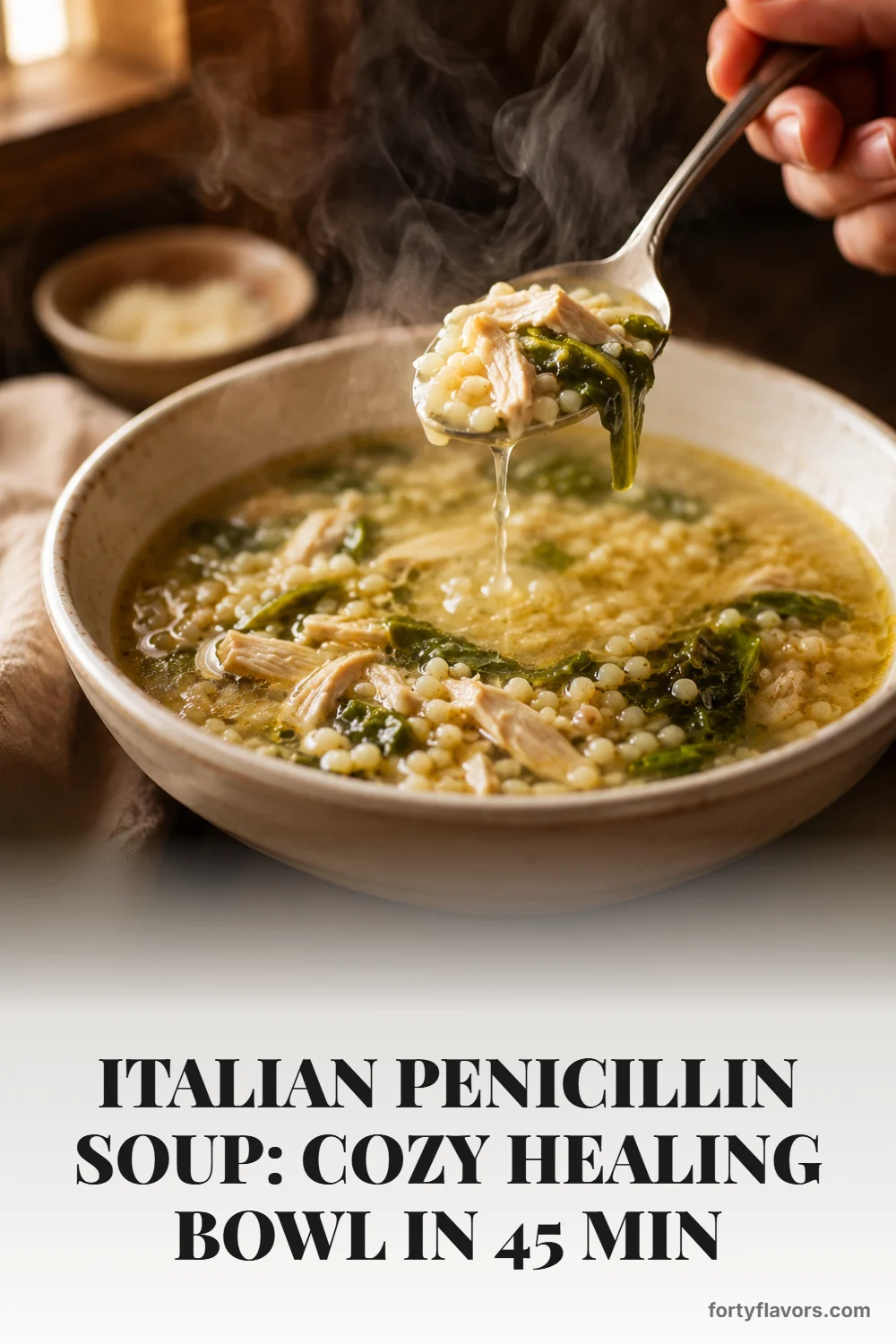 Italian Penicillin Soup: Cozy Healing Bowl in 45 Min – Pinterest pin 8