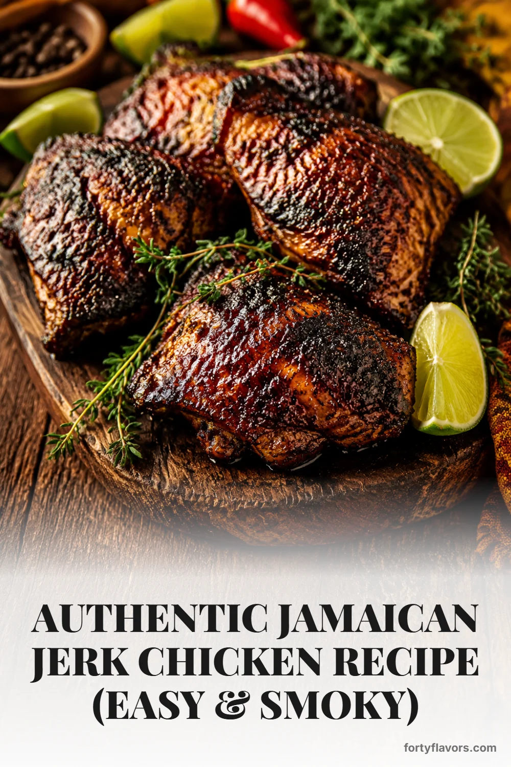 Authentic Jamaican Jerk Chicken Recipe (Easy & Smoky) – Pinterest pin 1
