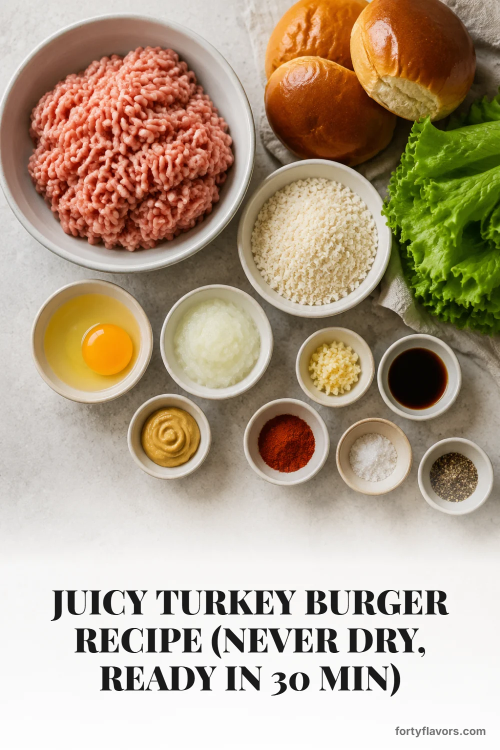 Juicy Turkey Burger Recipe (Never Dry, Ready in 30 Min) – Pinterest pin 2