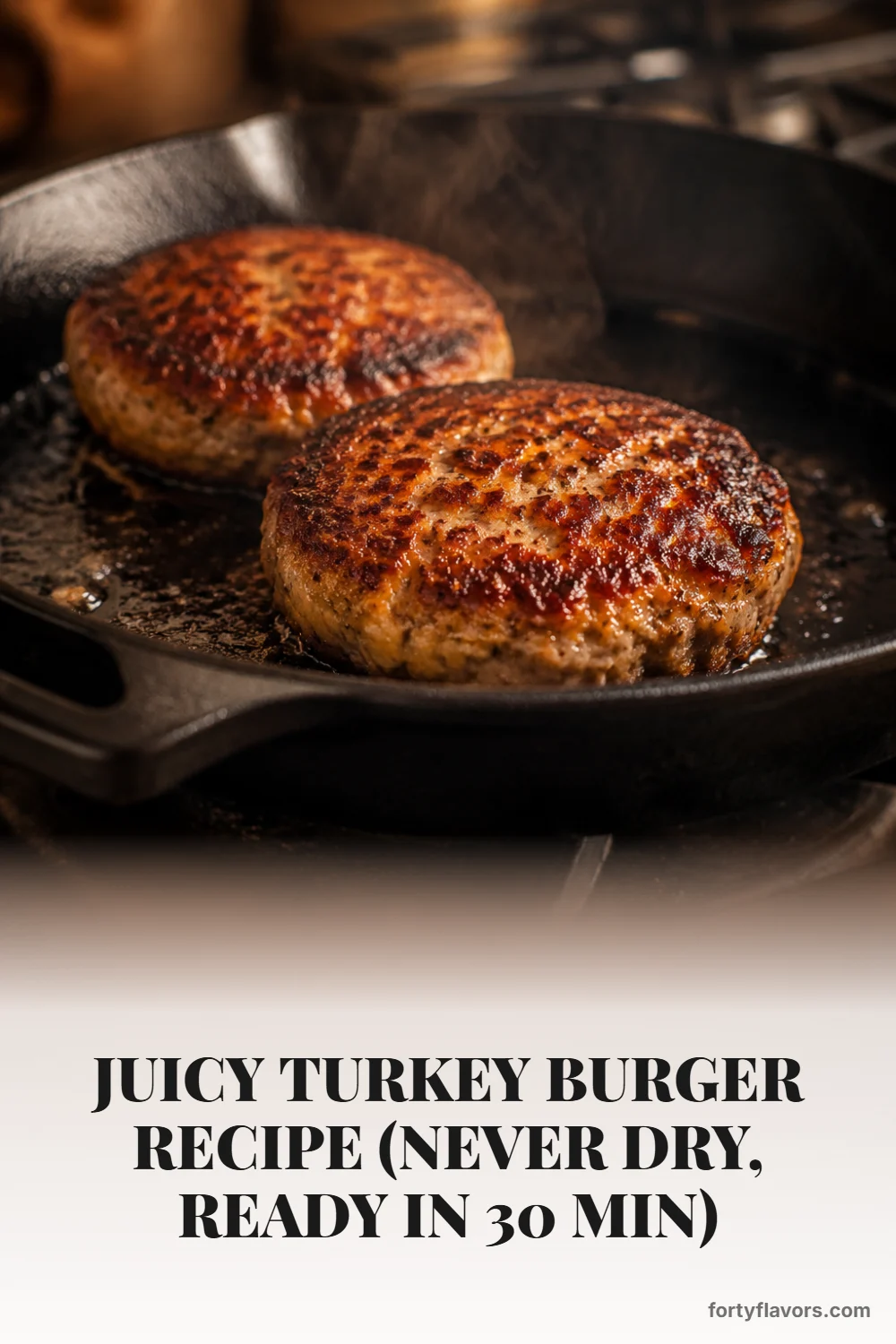 Juicy Turkey Burger Recipe (Never Dry, Ready in 30 Min) – Pinterest pin 5