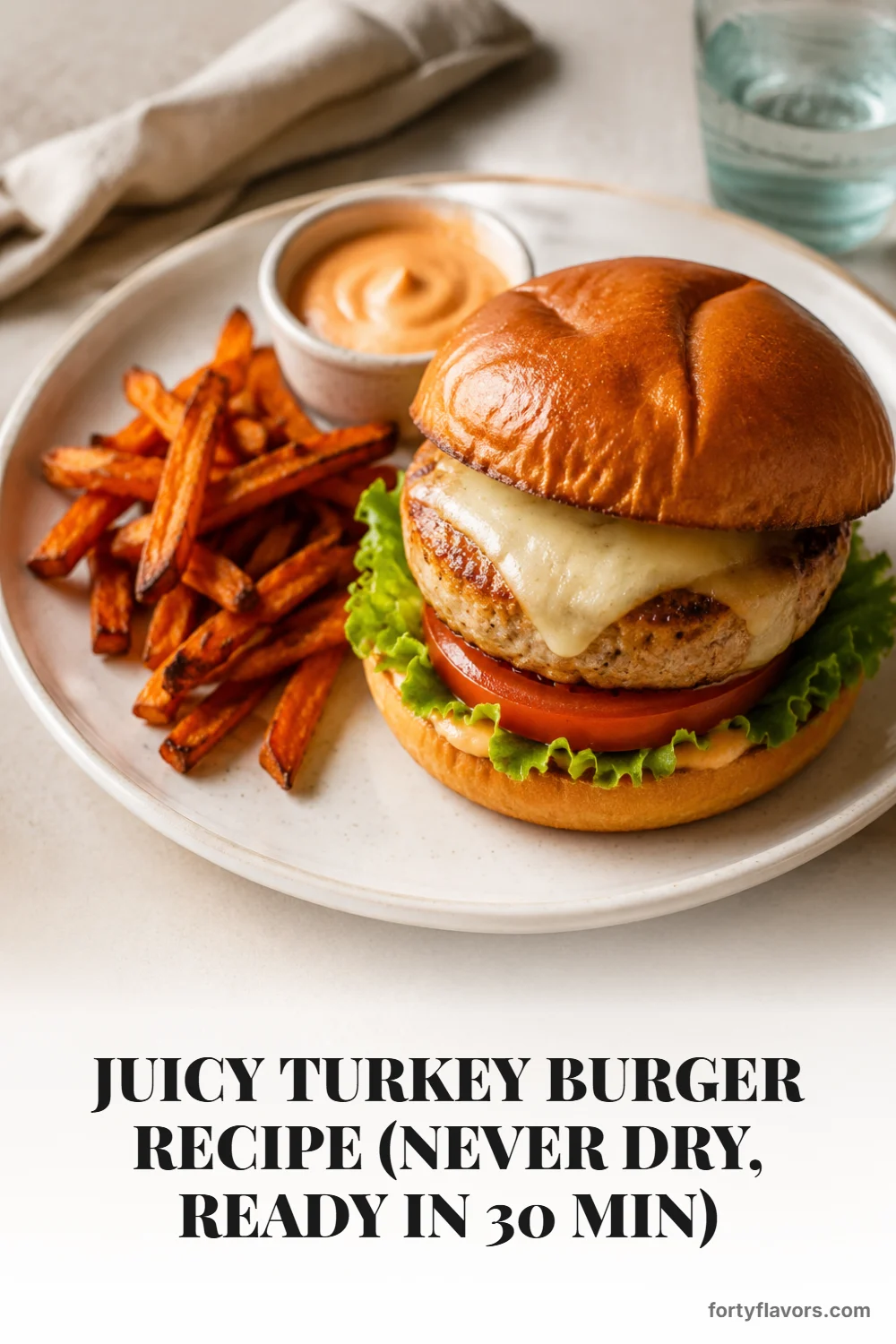 Juicy Turkey Burger Recipe (Never Dry, Ready in 30 Min) – Pinterest pin 7