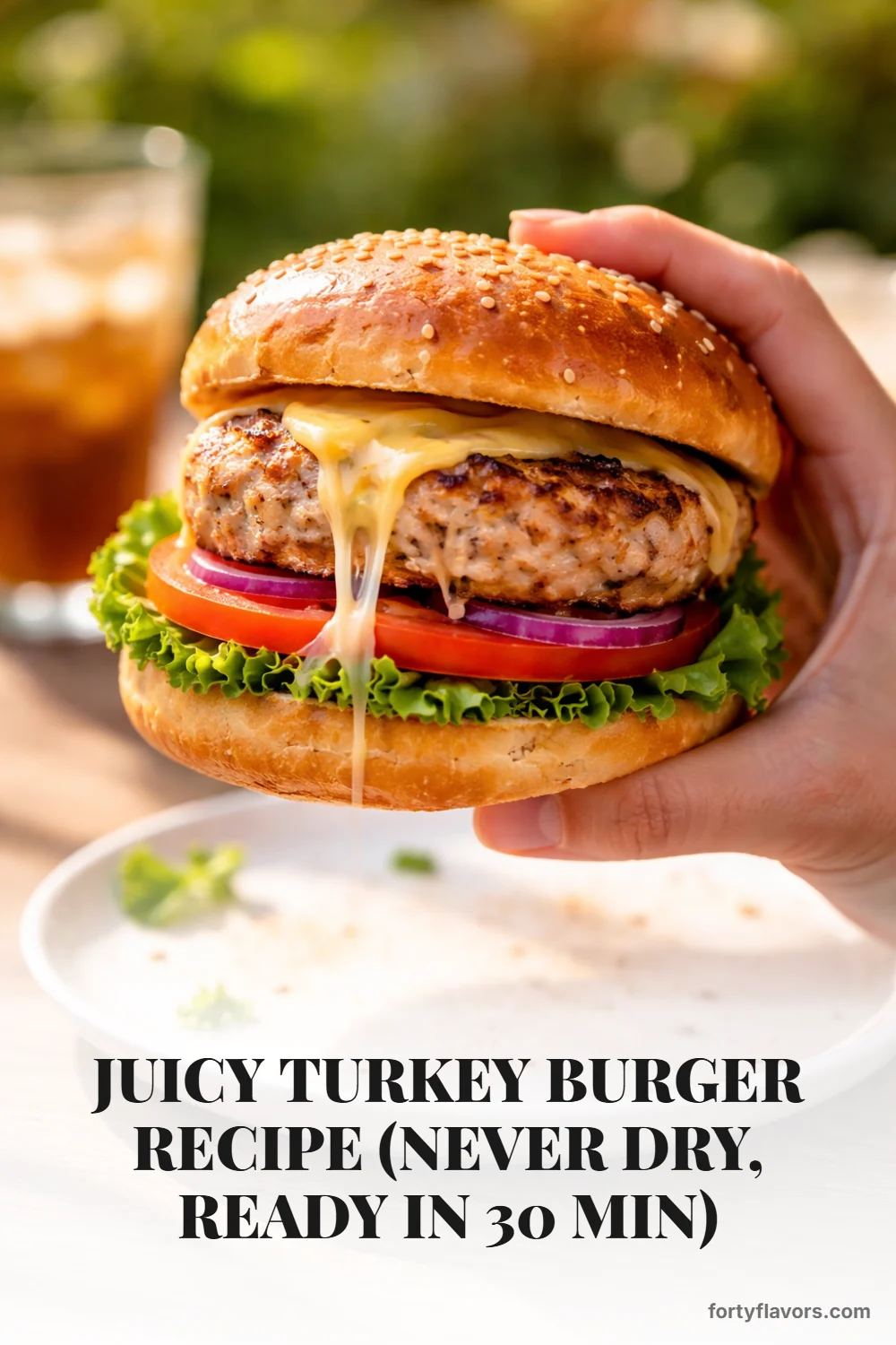 Juicy Turkey Burger Recipe (Never Dry, Ready in 30 Min) – Pinterest pin 8