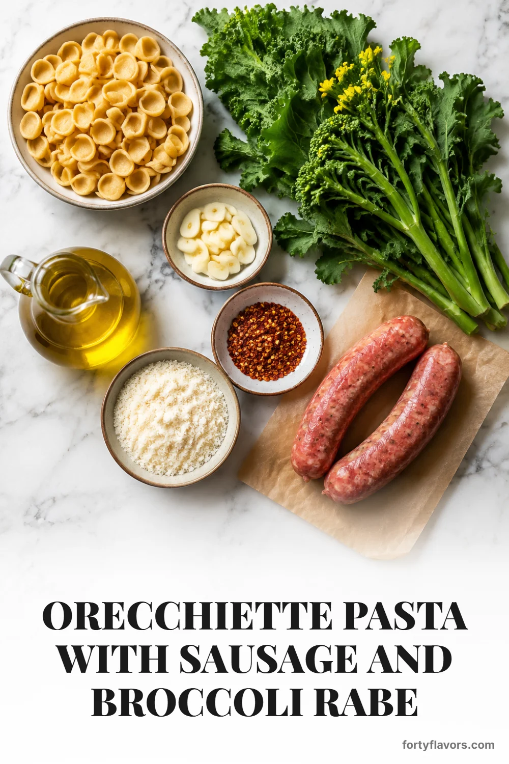 Orecchiette Pasta with Sausage and Broccoli Rabe – Pinterest pin 2